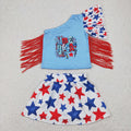 America Fringe Skirt Set