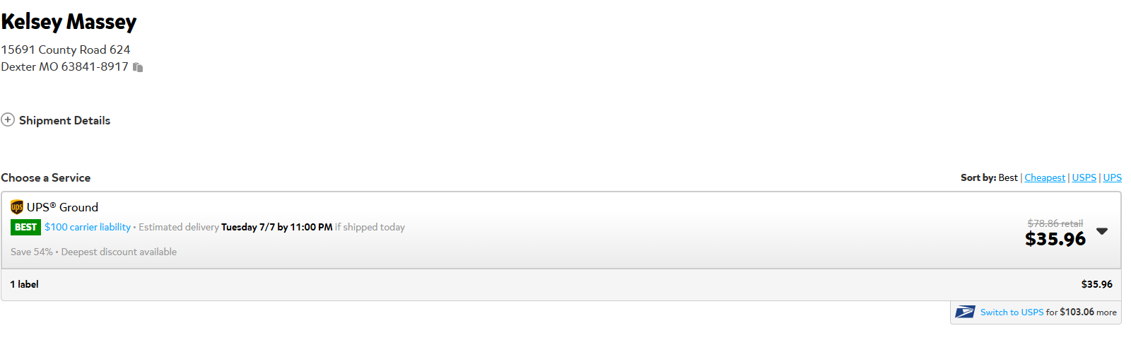kelsey massey shipping invoice