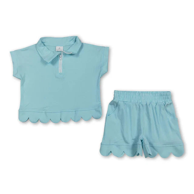 Quarter Zip Scallop Set