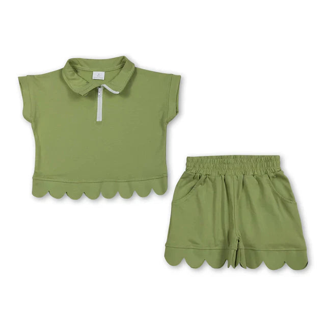 Quarter Zip Scallop Set