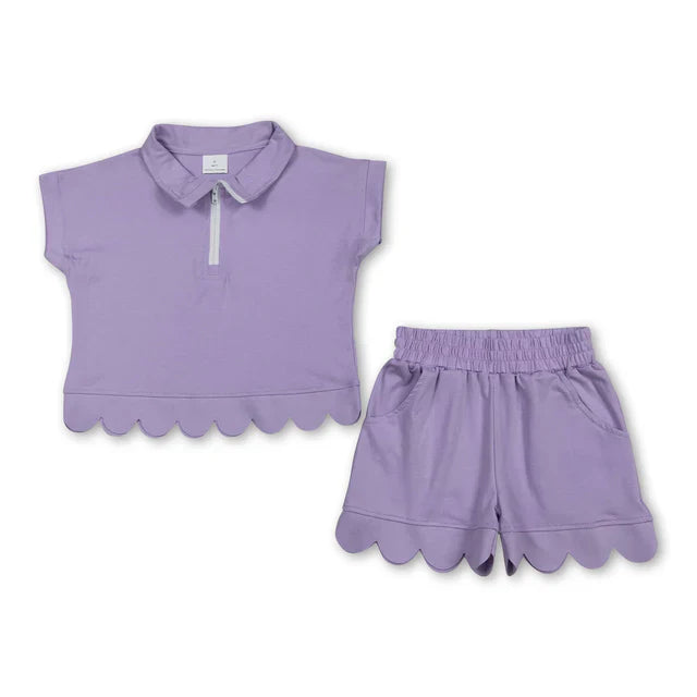 Quarter Zip Scallop Set